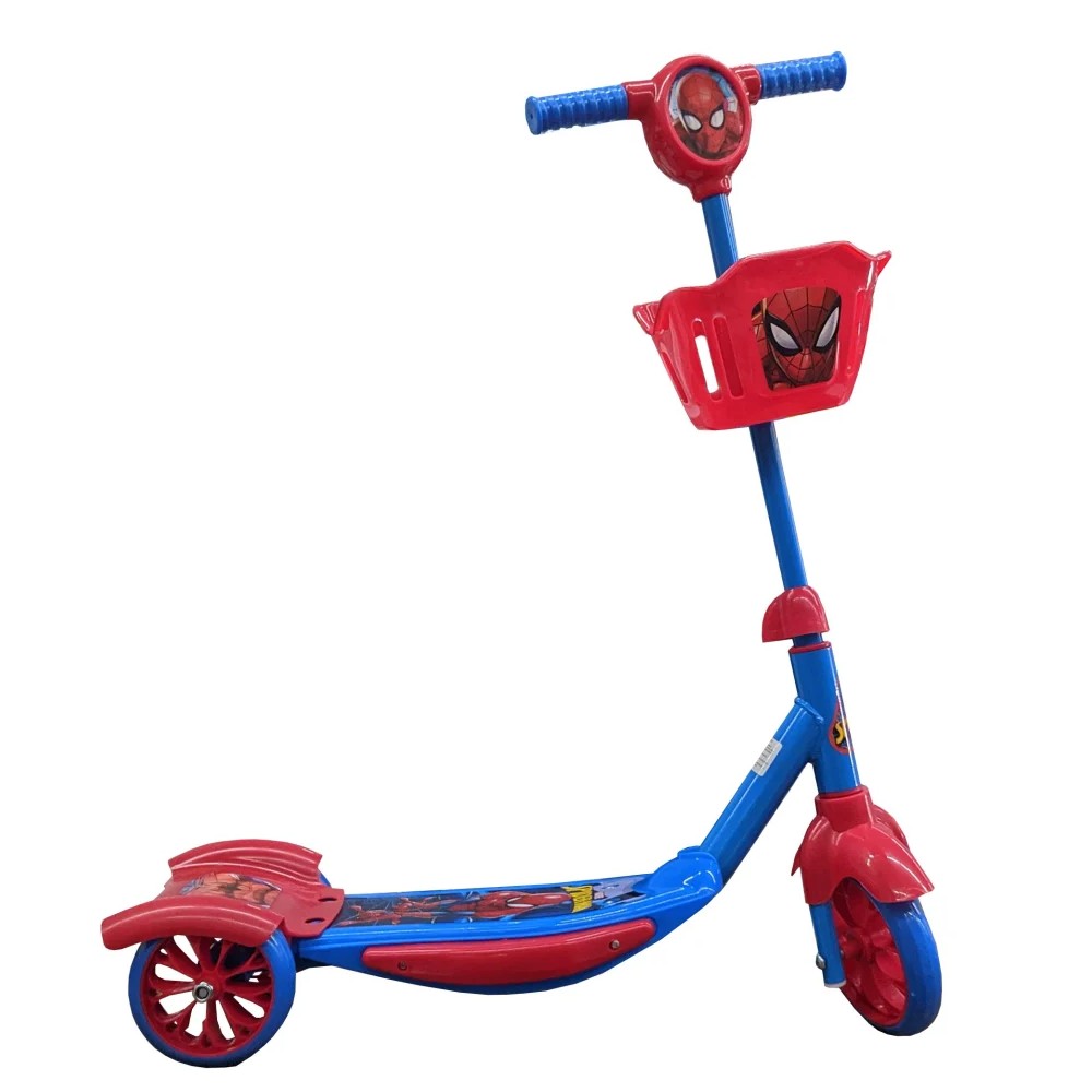 Scooter Storyland MJSP4328 color Azul con Canasta Diseño de Spiderman