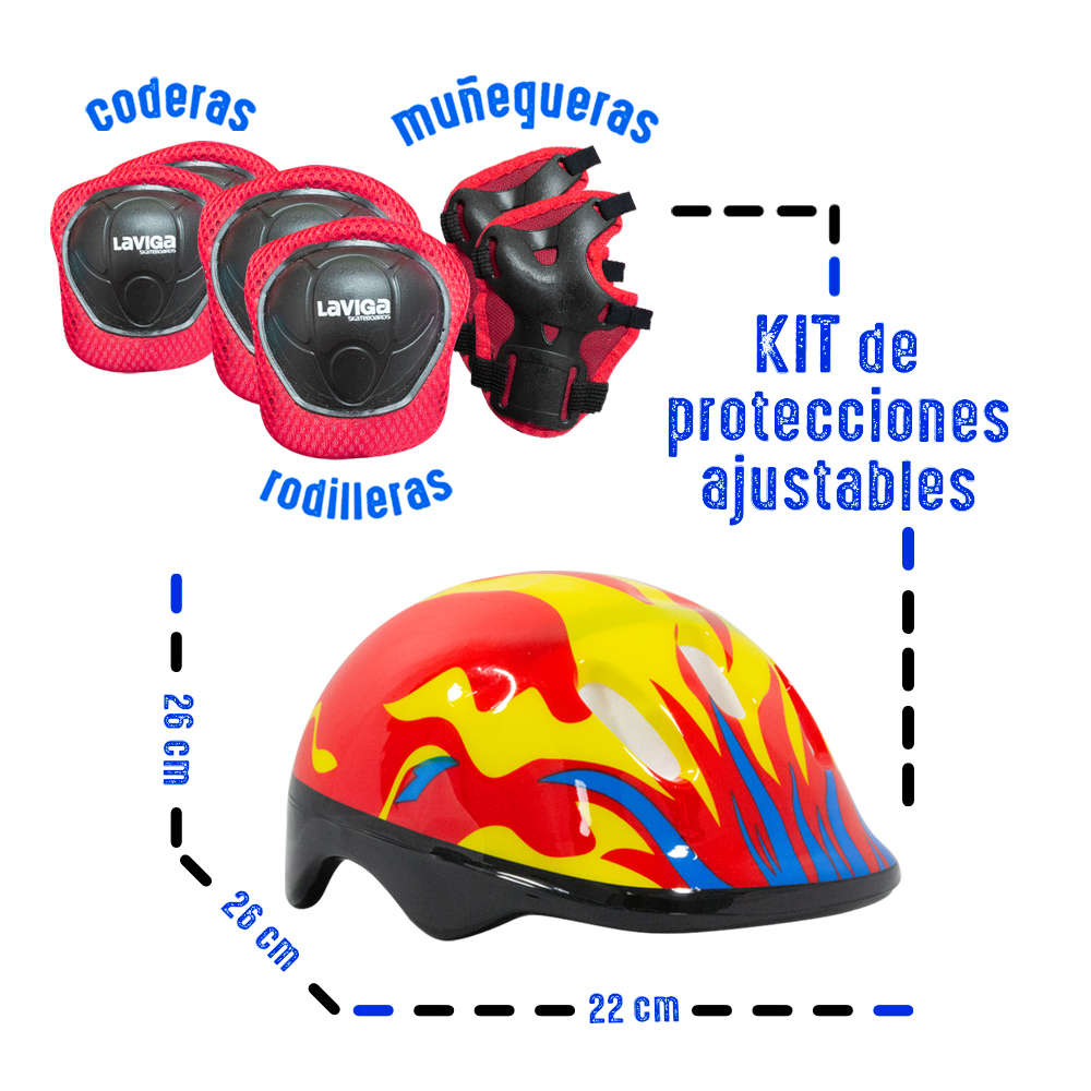 Foto 4 pulgar | Scooter + Kit de Protección Laviga MGVAZ-T3RJFU Multicolor con Ruedas Led