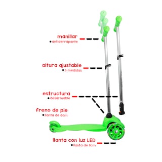 Foto 2 | Scooter + Kit de Protección Laviga MGVR-T3NGFU Multicolor con Ruedas Led