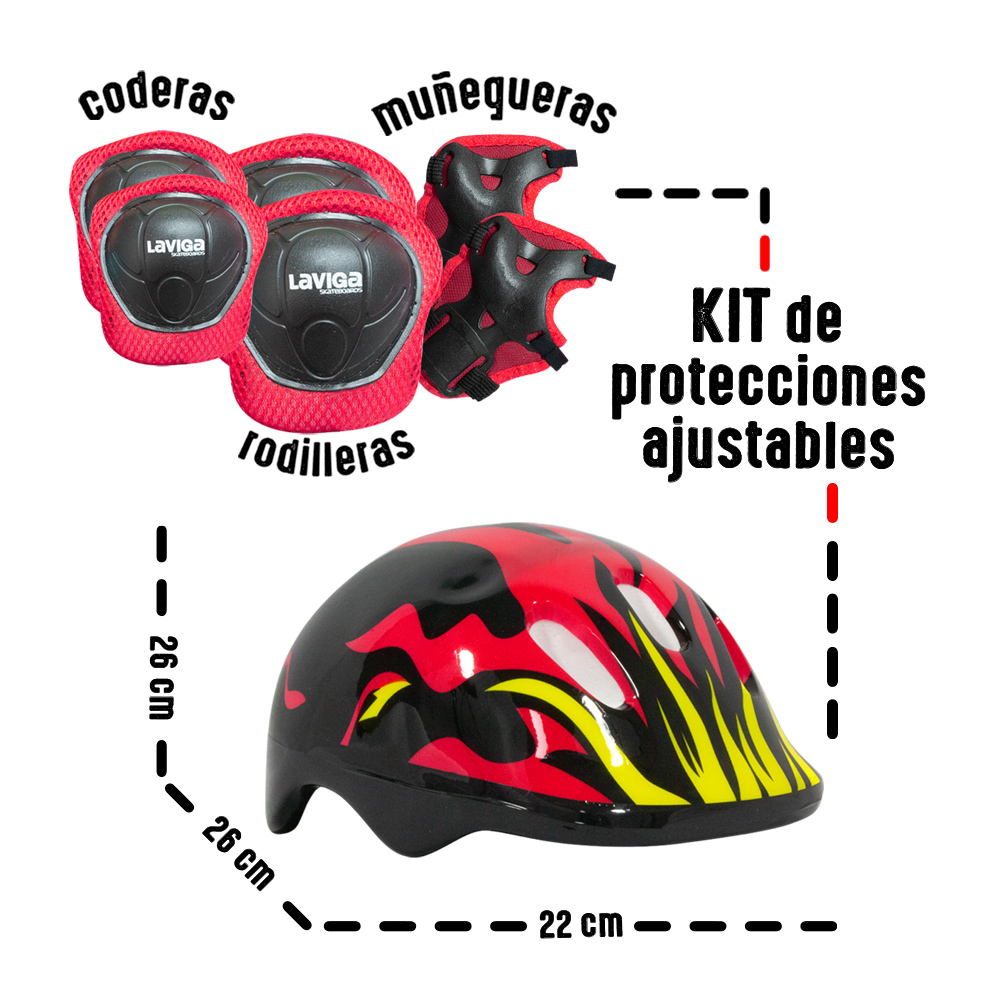 Foto 4 pulgar | Scooter + Kit de Protección Laviga MGVR-T3NGFU Multicolor con Ruedas Led