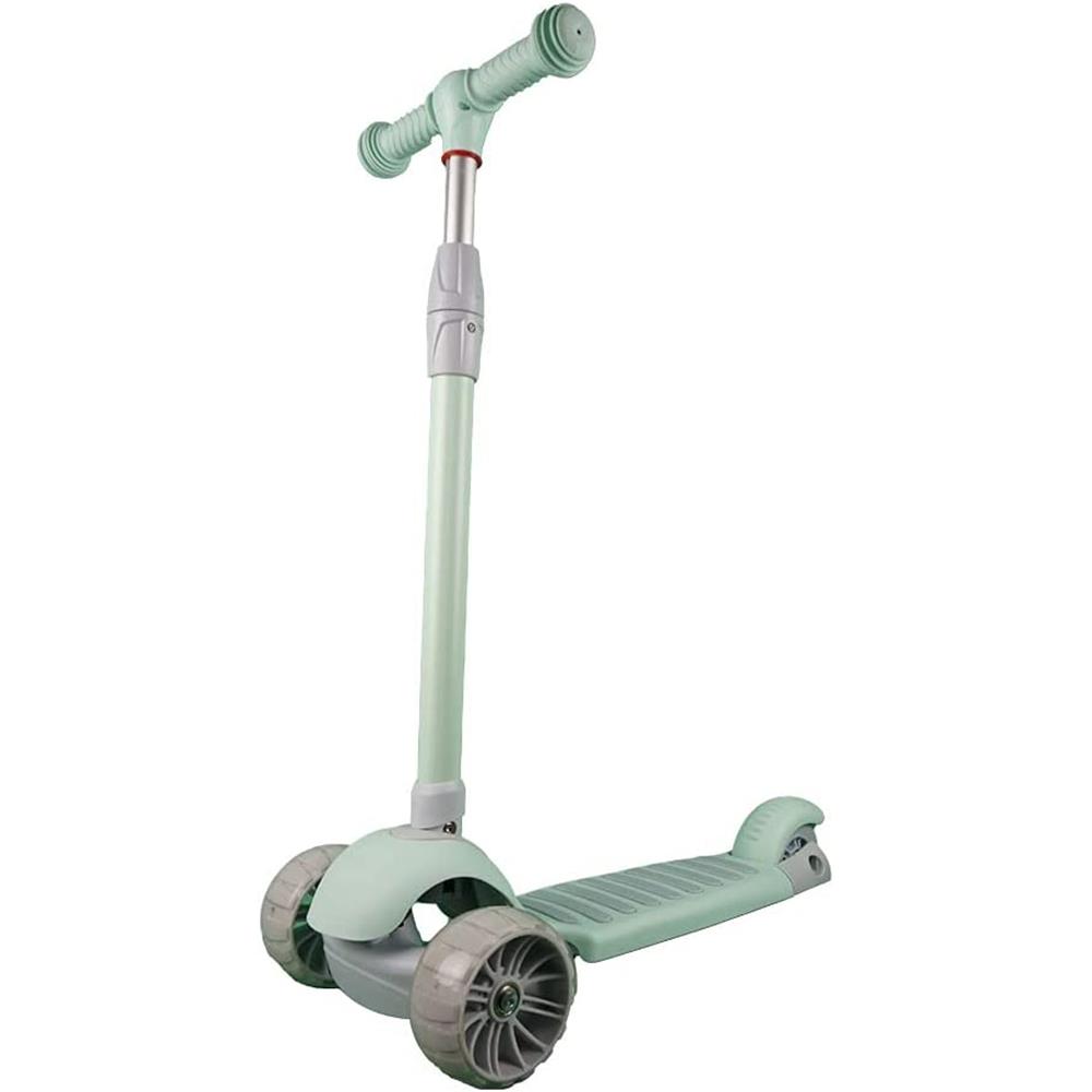 Scooter Montable Infancia Feliz color Verde 3 Ruedas Luces Led Patineta