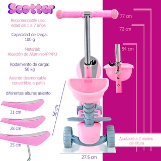 Foto 4 | Scooter Andromeda Inc con Luces color Rosa
