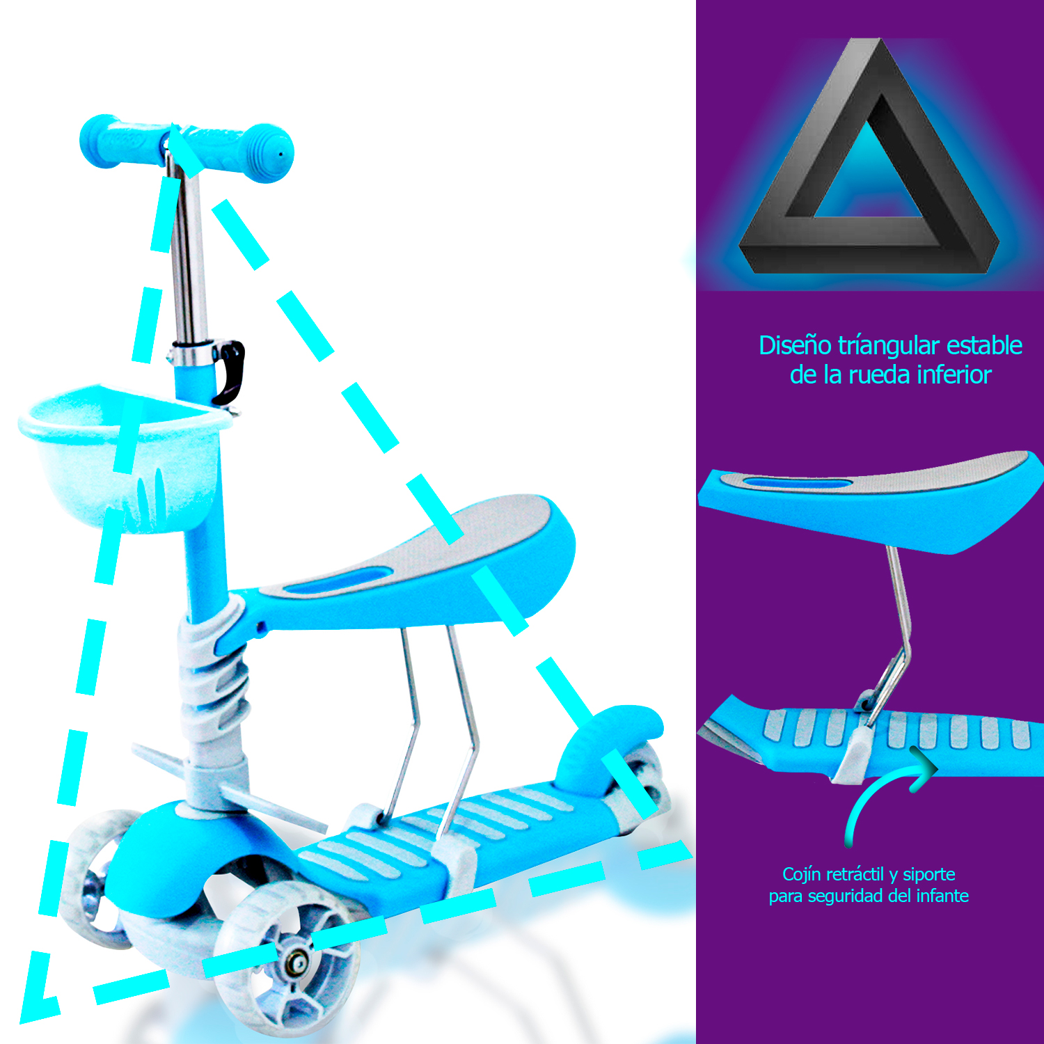 Foto 4 pulgar | Scooter Andromeda Inc con Luces color Azul