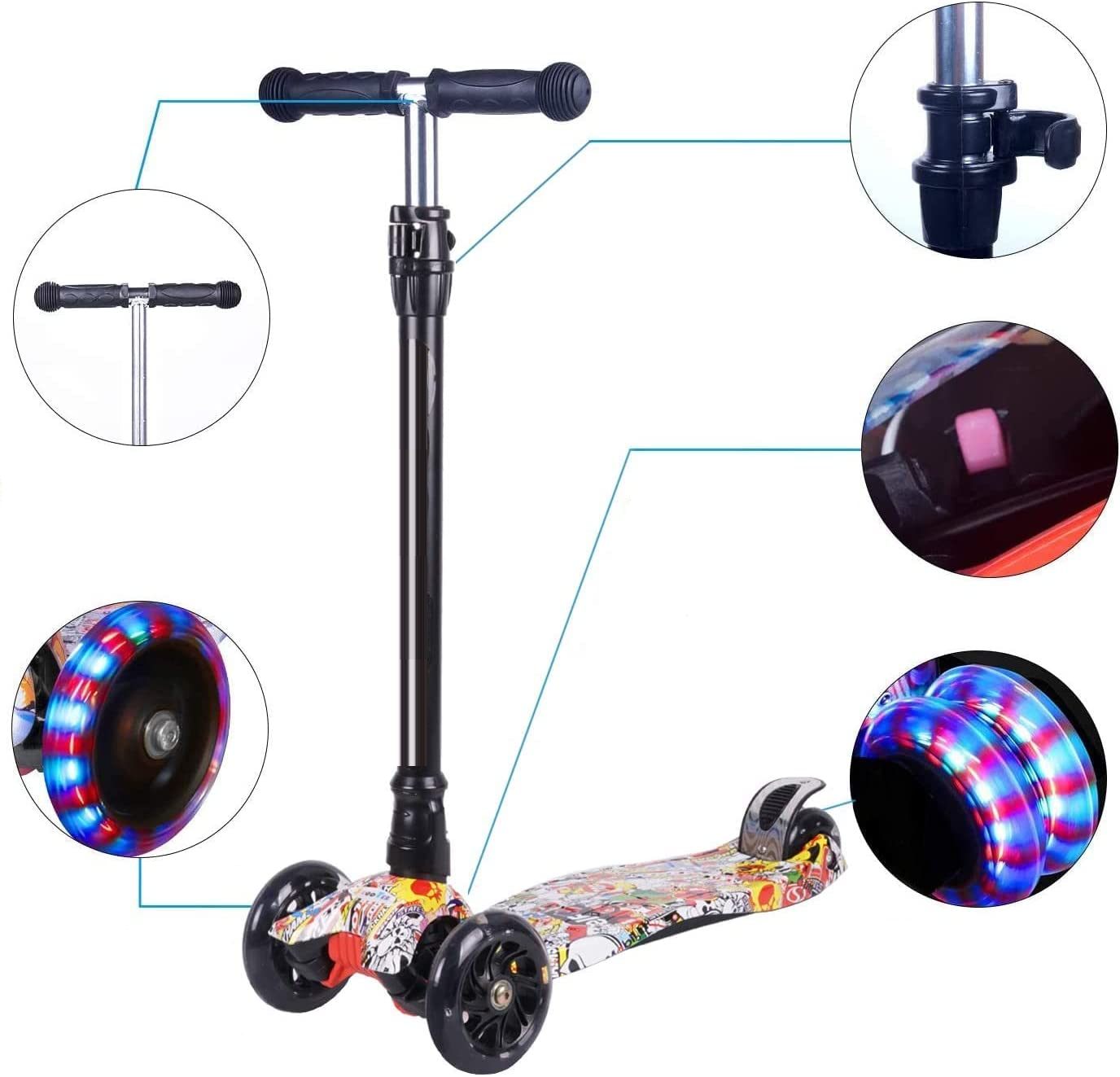 Foto 2 | Scooter Desmontable de 4 Ruedas Eo Safe Imports Esi-5683 Multicolor