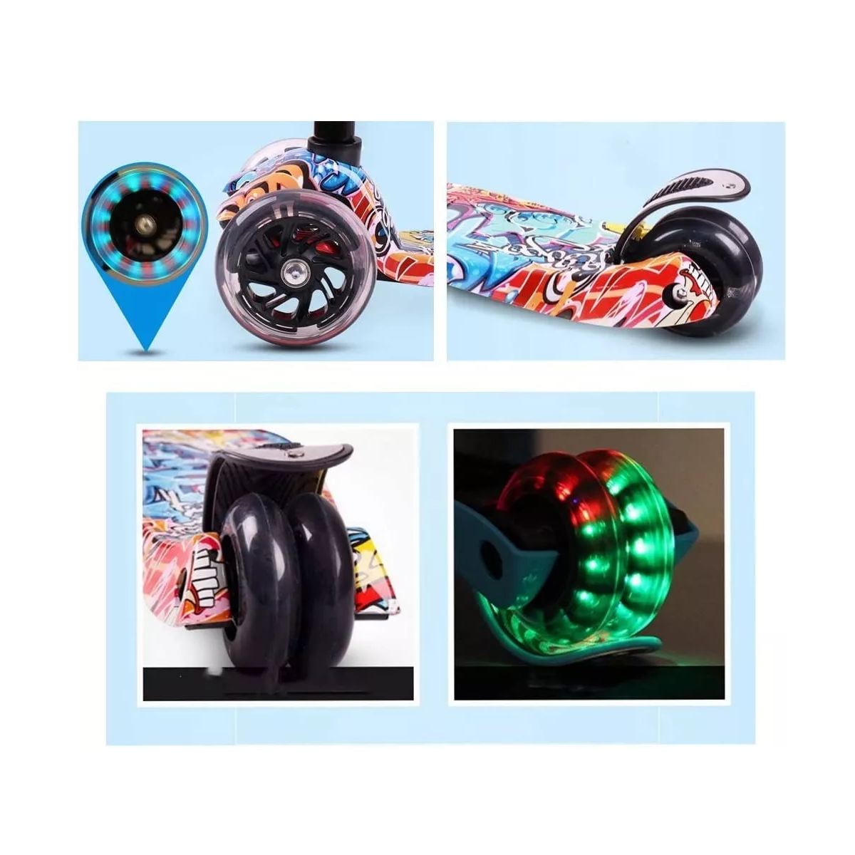 Foto 5 | Scooter Desmontable de 4 Ruedas Eo Safe Imports Esi-5683 Multicolor