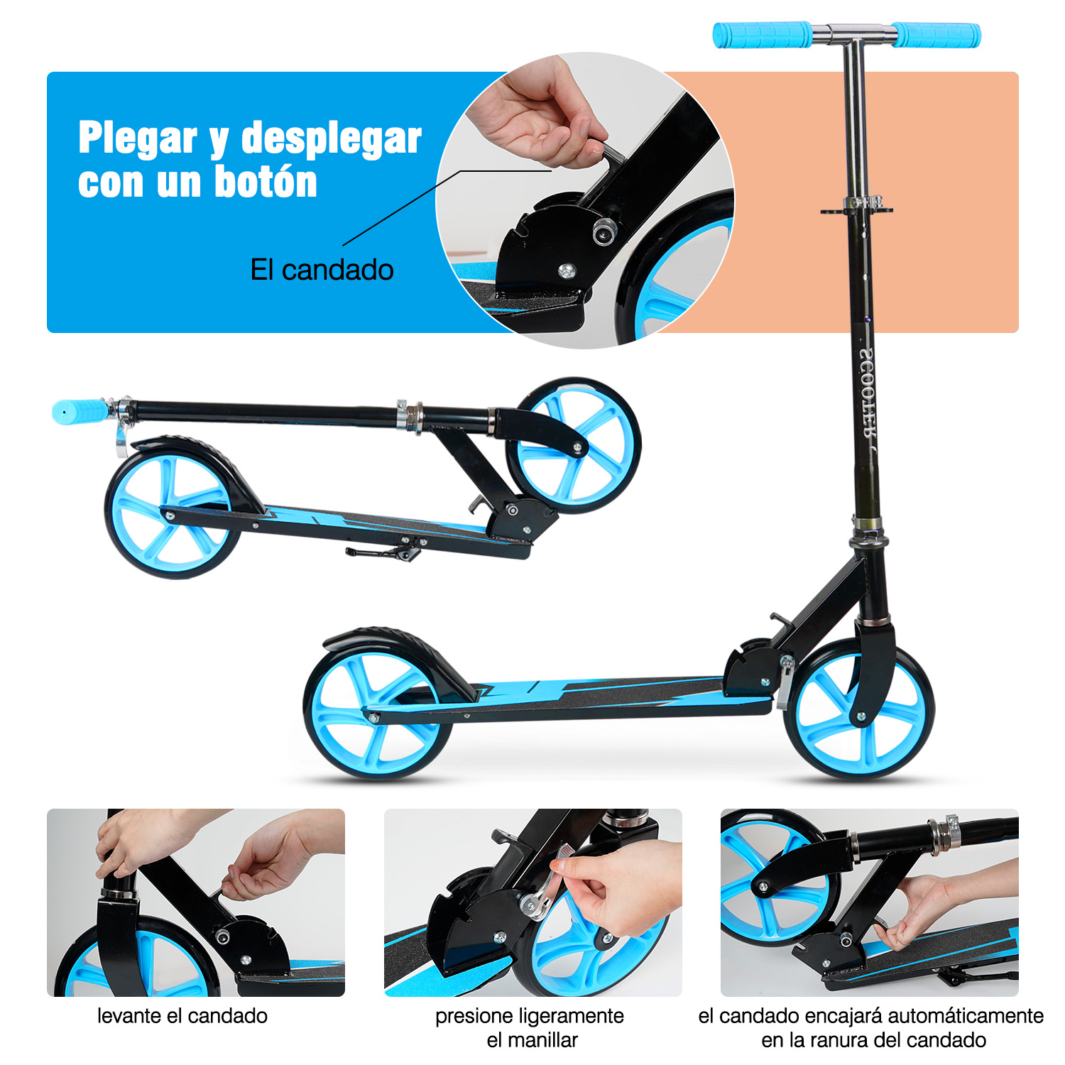 Foto 2 | Scooter Infantil Plegable con Manillar Ajustable General S10053 color Azul