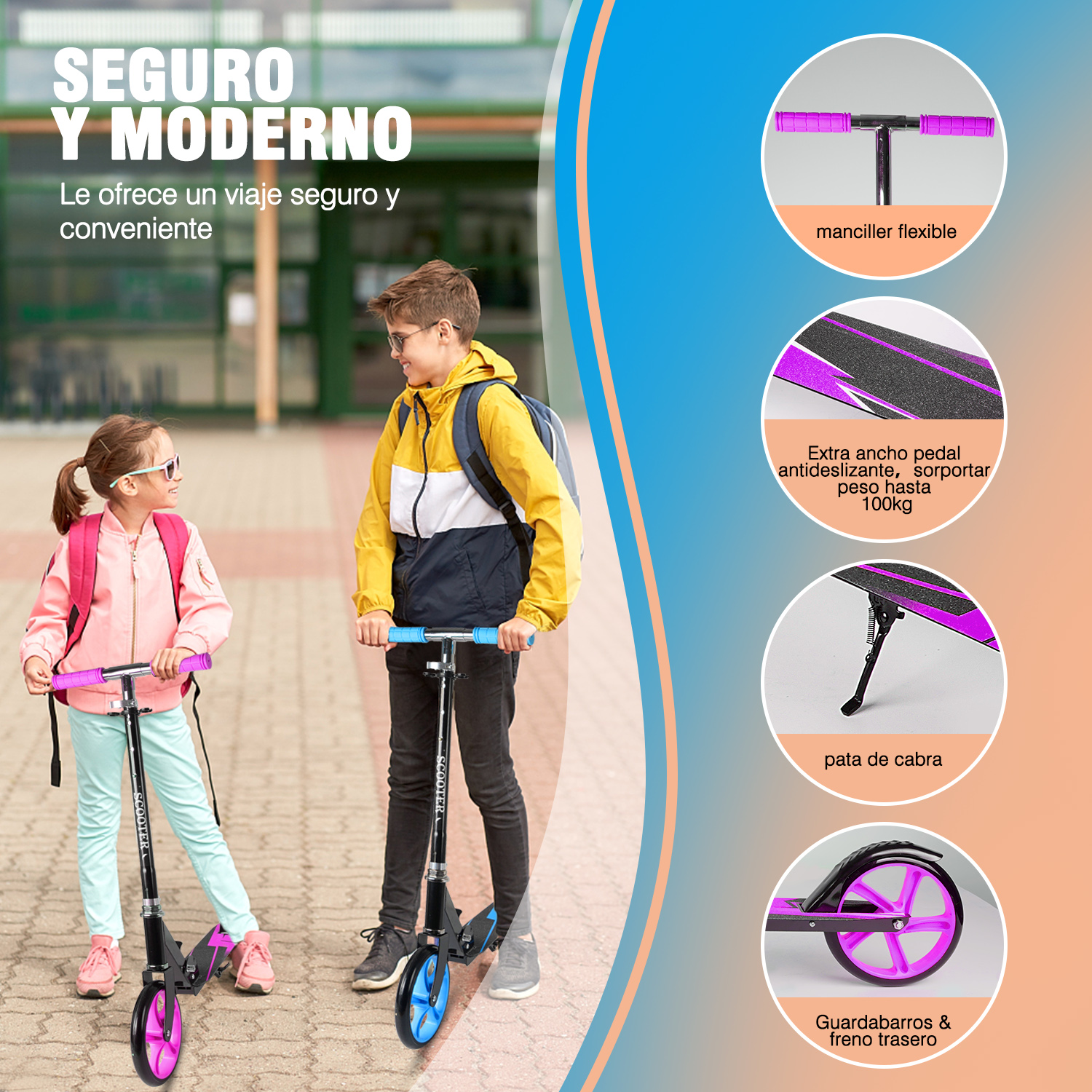 Foto 6 pulgar | Scooter Infantil Plegable con Manillar Ajustable General S10053 color Azul