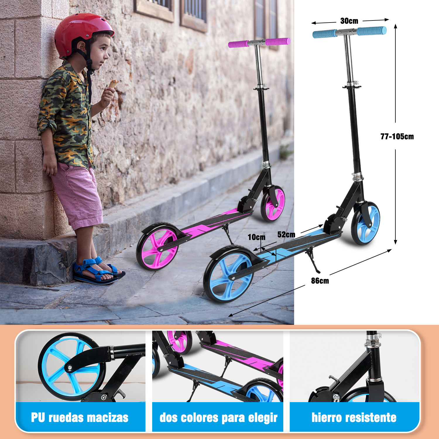 Foto 6 | Scooter Infantil Plegable con Manillar Ajustable General S10053 color Azul