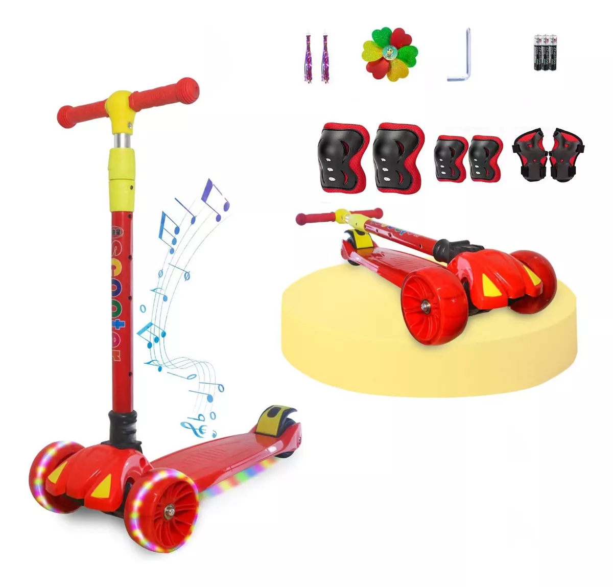 Foto 5 pulgar | Scooter Infantil Belug con Luces Led y Música color Rojo