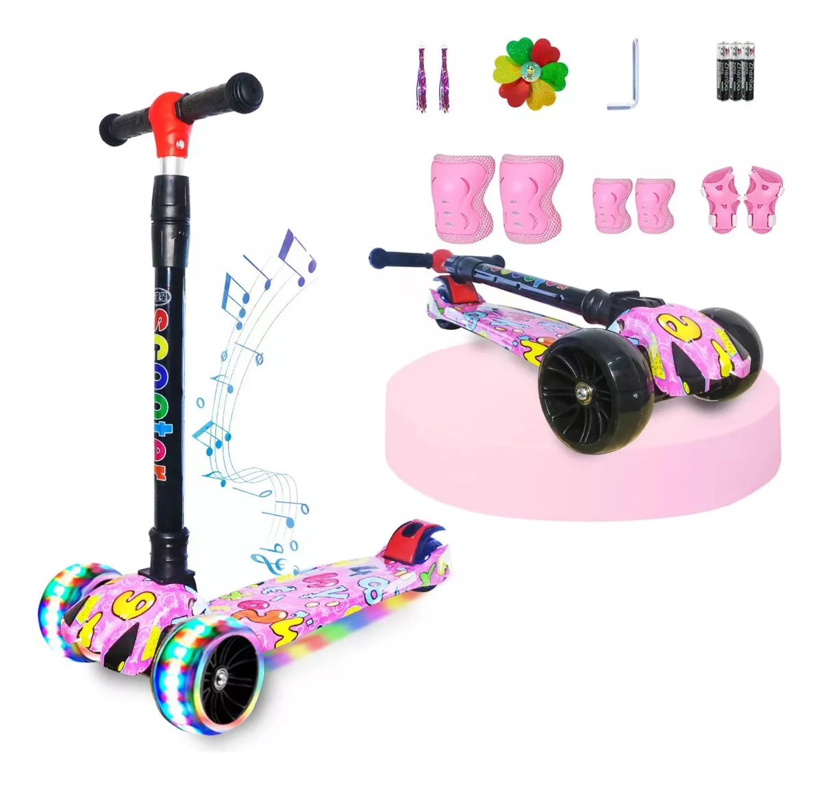 Foto 2 | Scooter Infantil Belug con Luces Led y Música color Rosa