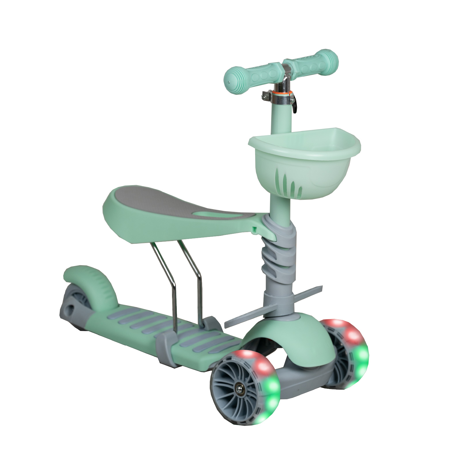 Scooter Guevara Sports Patín 3 en 1 Para Niños color Verde Ruedas con Luces Led