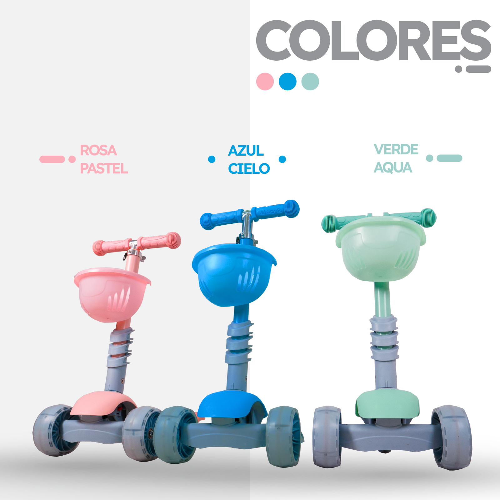 Foto 6 pulgar | Scooter Guevara Sports Patín 3 en 1 Para Niños color Azul Ruedas con Luces Led
