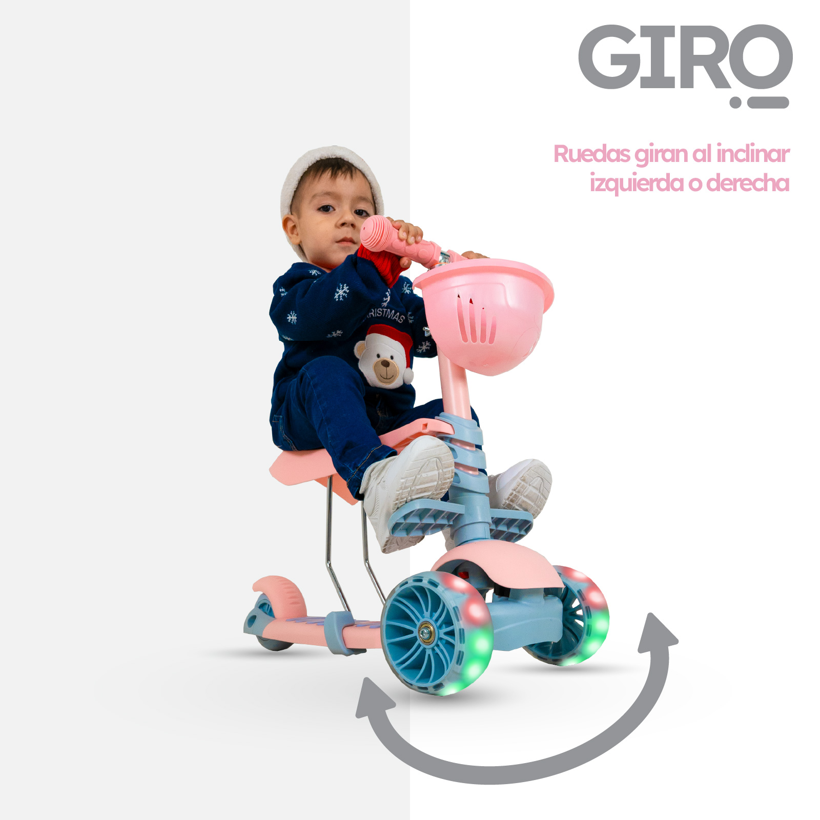 Foto 4 | Scooter Guevara Sports Patín 3 en 1 Para Niños color Rosa Ruedas con Luces Led