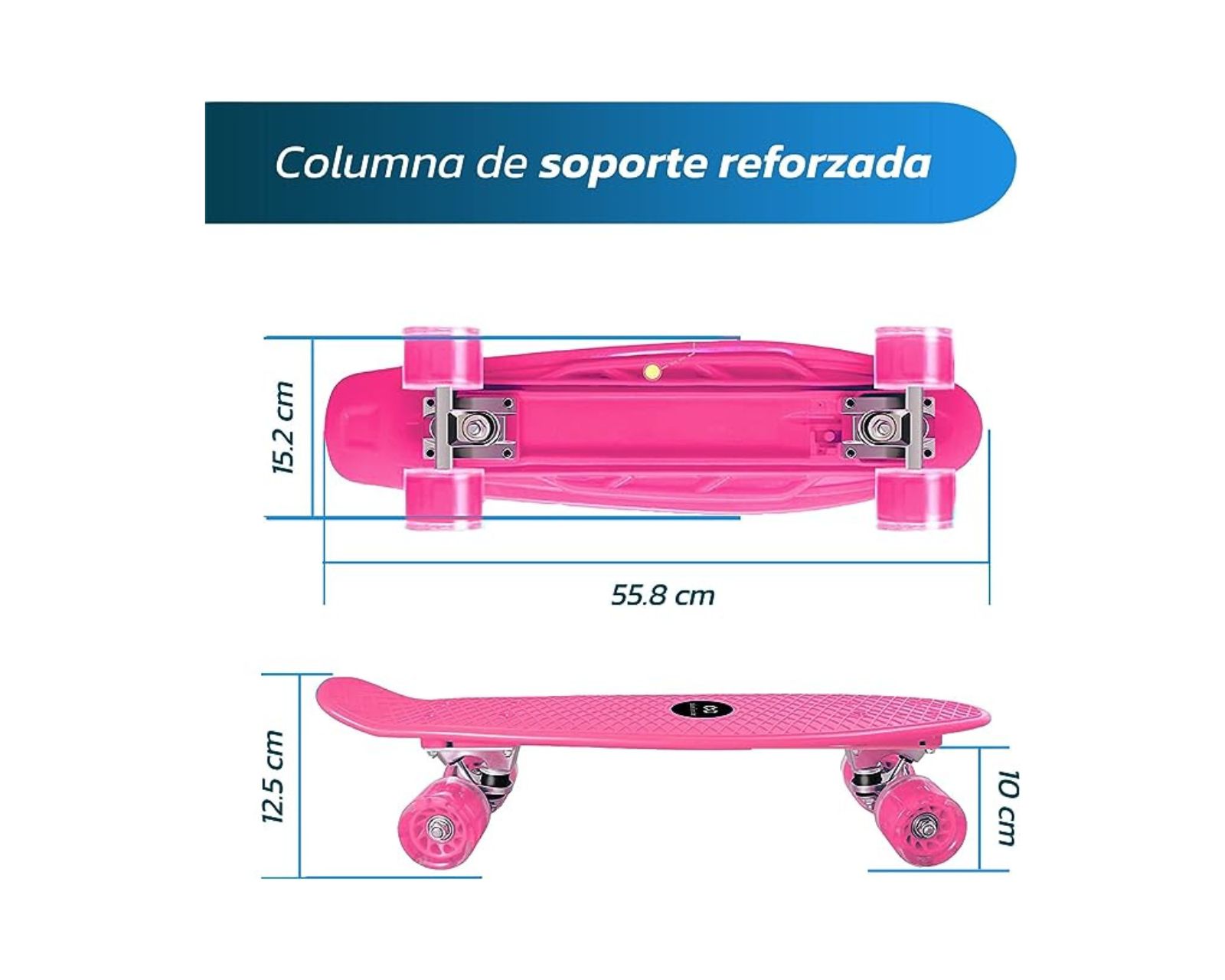 Foto 4 pulgar | Patineta Bluelander Rosa con Llantas Luminosas Led de Colores
