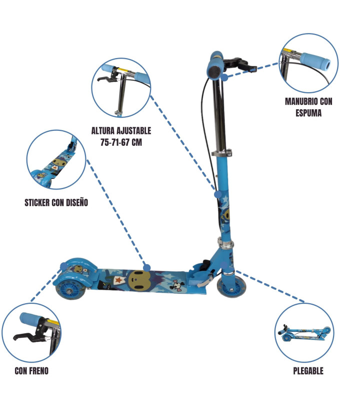 Foto 2 | Scooter de Pie Genérica Sys310 con Luces color Azul