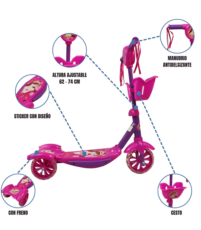 Foto 2 | Scooter para Niña con Luces y Sonidos Rosa