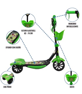Foto 2 | Scooter para Niños Patín del Diablo Luces y Sonidos Ajustable