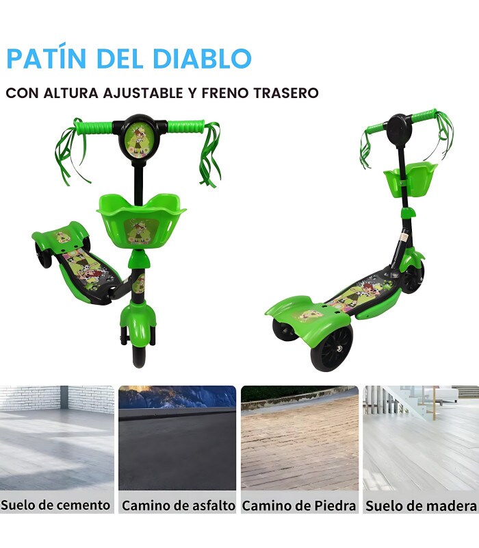 Scooter para Ninos Patin del Diablo Luces y Sonidos Ajustable Coppel