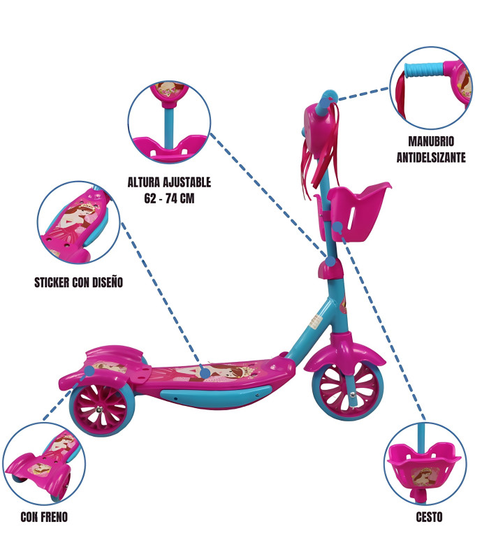 Foto 3 pulgar | Scooter para Niños Patín del Diablo Luces y Sonidos Ajustable