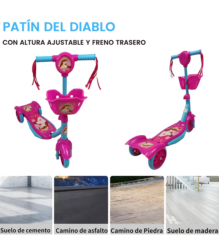 Foto 4 pulgar | Scooter para Niños Patín del Diablo Luces y Sonidos Ajustable