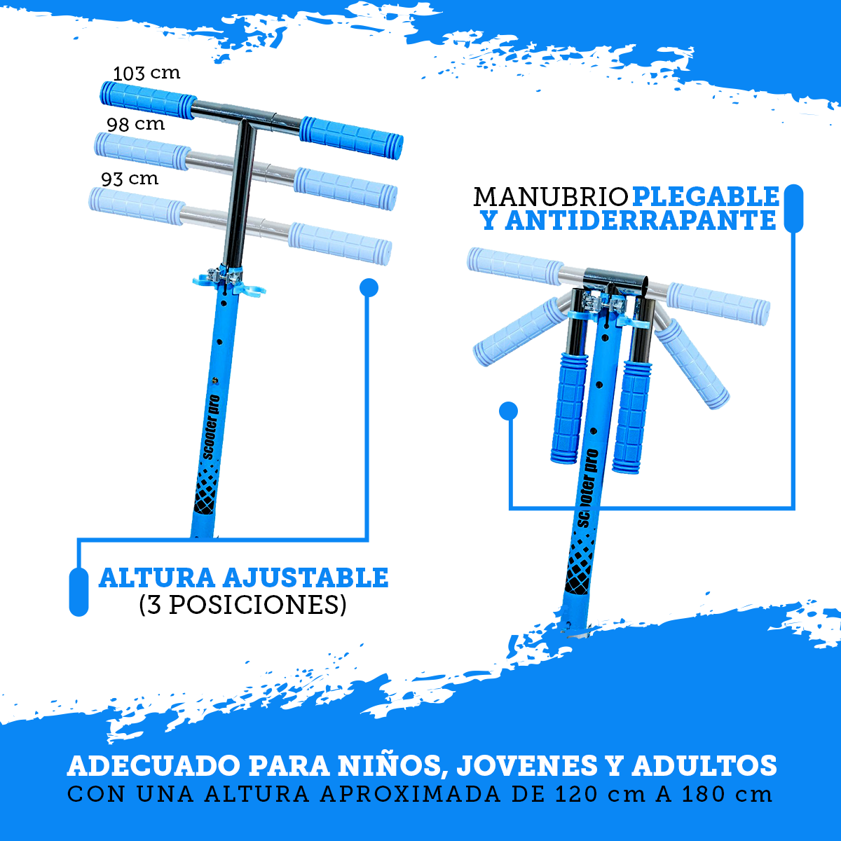 Foto 8 pulgar | Scooter Plegable Guevara Sports Azul