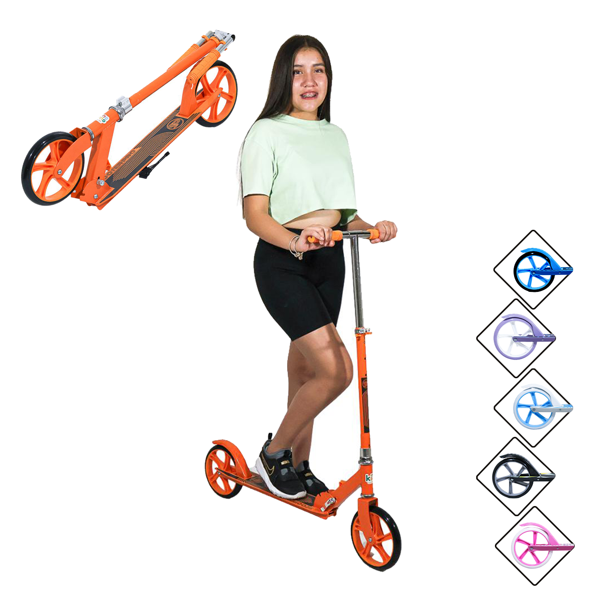 Foto 3 pulgar | Scooter Plegable Guevara Sports Naranja