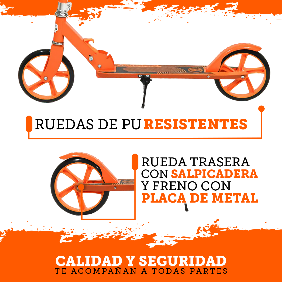 Foto 7 pulgar | Scooter Plegable Guevara Sports Naranja