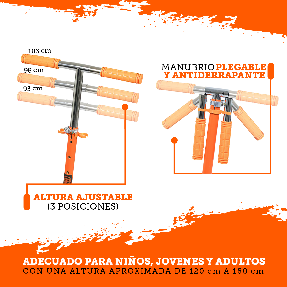 Foto 8 pulgar | Scooter Plegable Guevara Sports Naranja