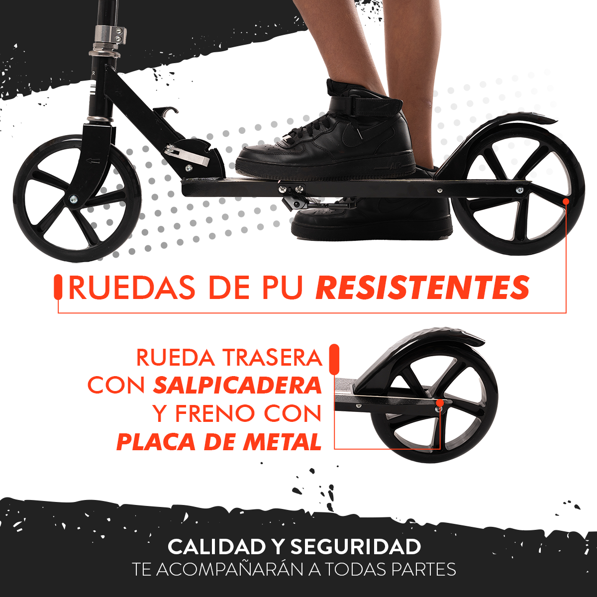 Foto 7 pulgar | Scooter Plegable Guevara Sports Negro Portátil y Manubrio Ajustable