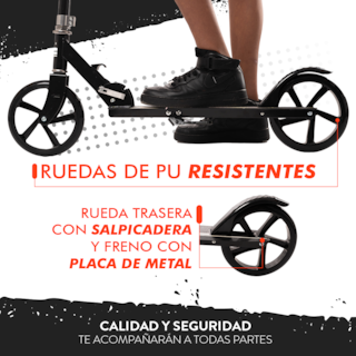 Foto 6 | Scooter Plegable Guevara Sports Negro Portátil y Manubrio Ajustable