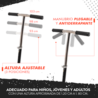 Foto 7 | Scooter Plegable Guevara Sports Negro Portátil y Manubrio Ajustable