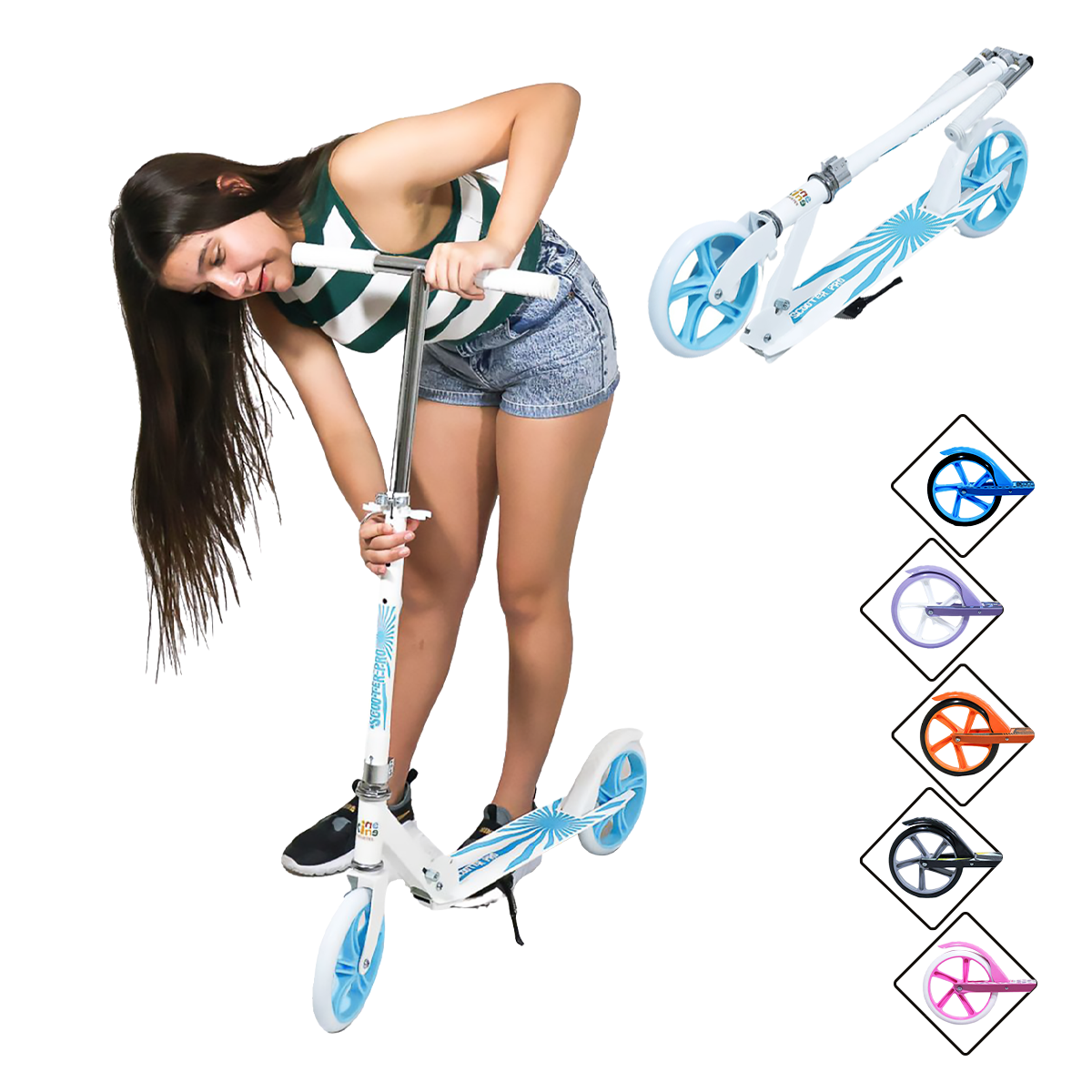 Foto 4 pulgar | Scooter Plegable Guevara Sports Blanco