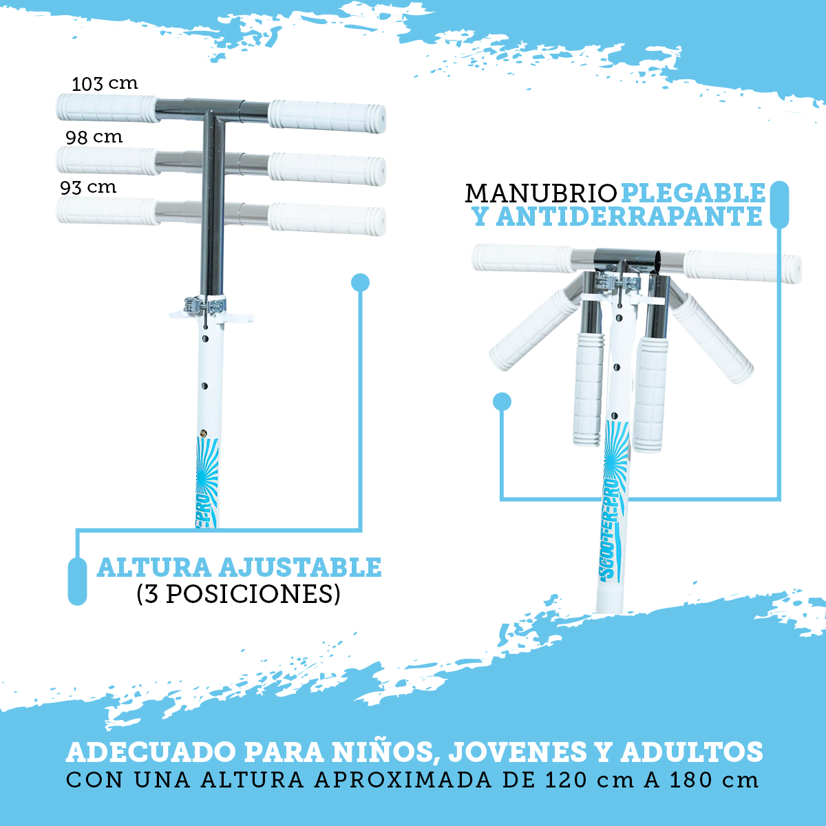 Foto 8 pulgar | Scooter Plegable Guevara Sports Blanco