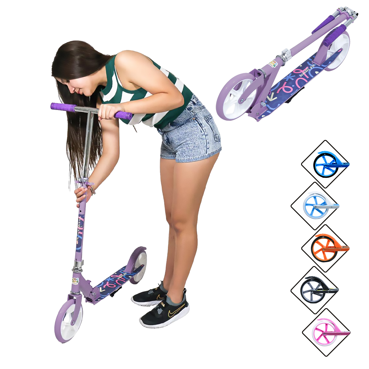 Foto 4 pulgar | Scooter Plegable Guevara Sports Morado