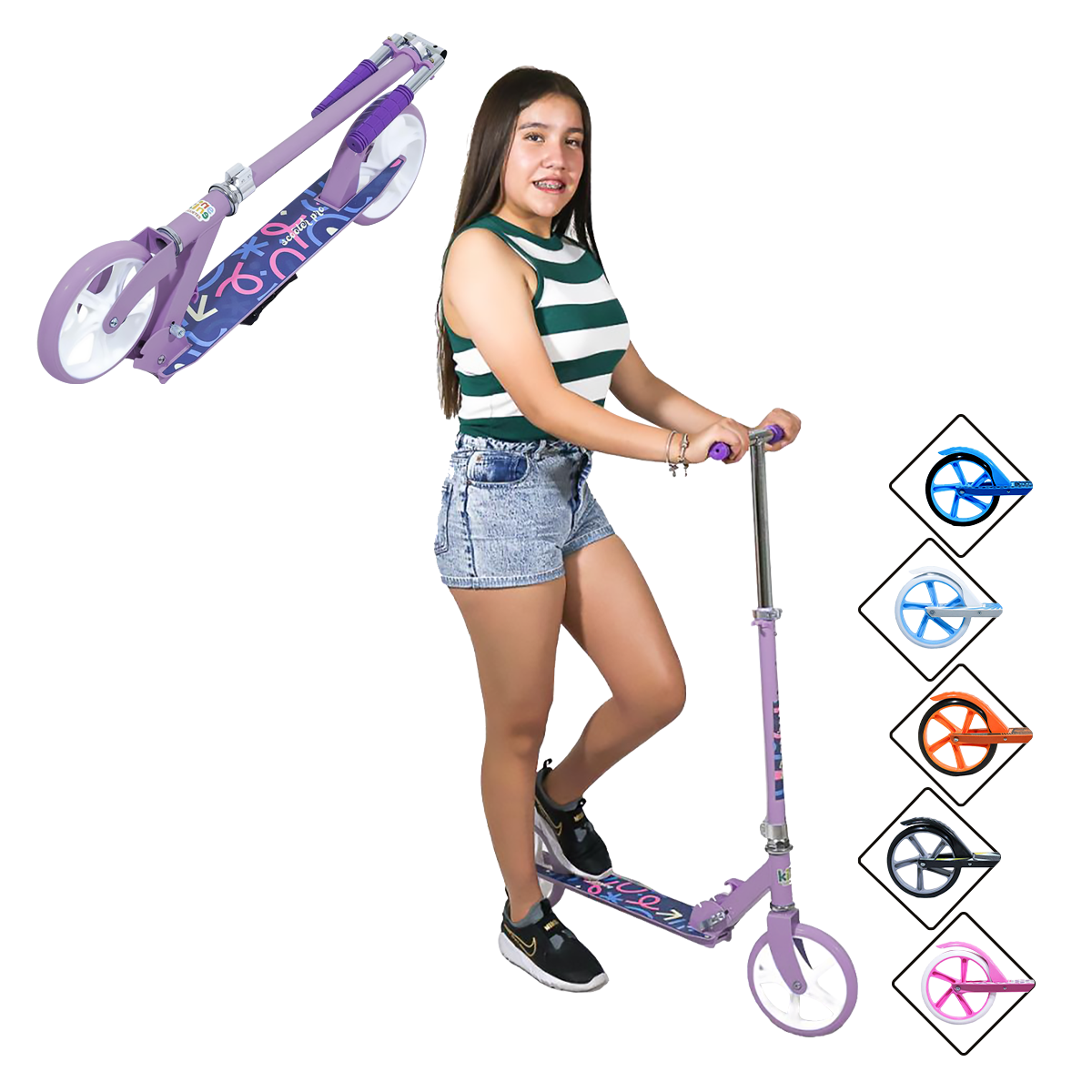 Foto 7 pulgar | Scooter Plegable Guevara Sports Morado