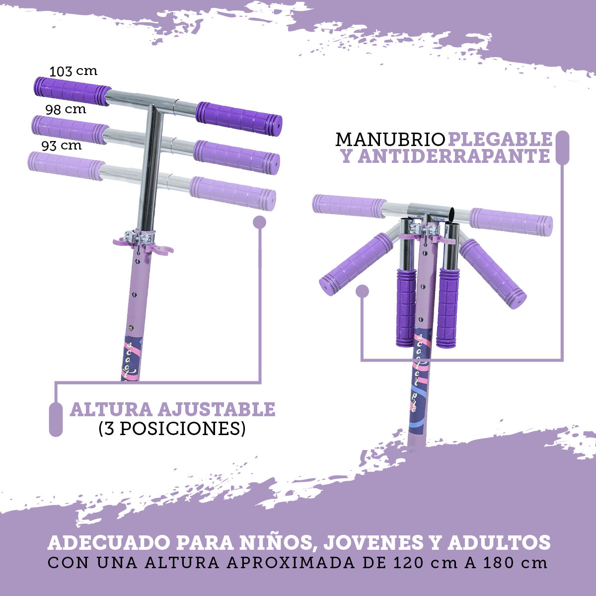 Foto 8 pulgar | Scooter Plegable Guevara Sports Morado