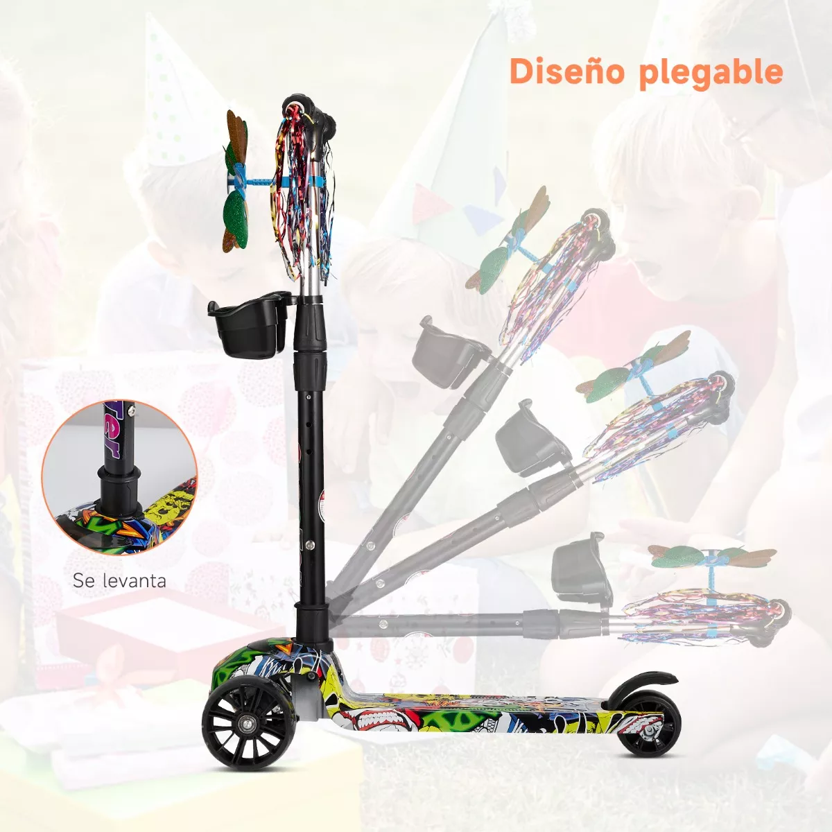 Foto 4 pulgar | Monopatín De Pie Scooter Desmontable Estables Eo Safe Imports Esi-10316 Negro