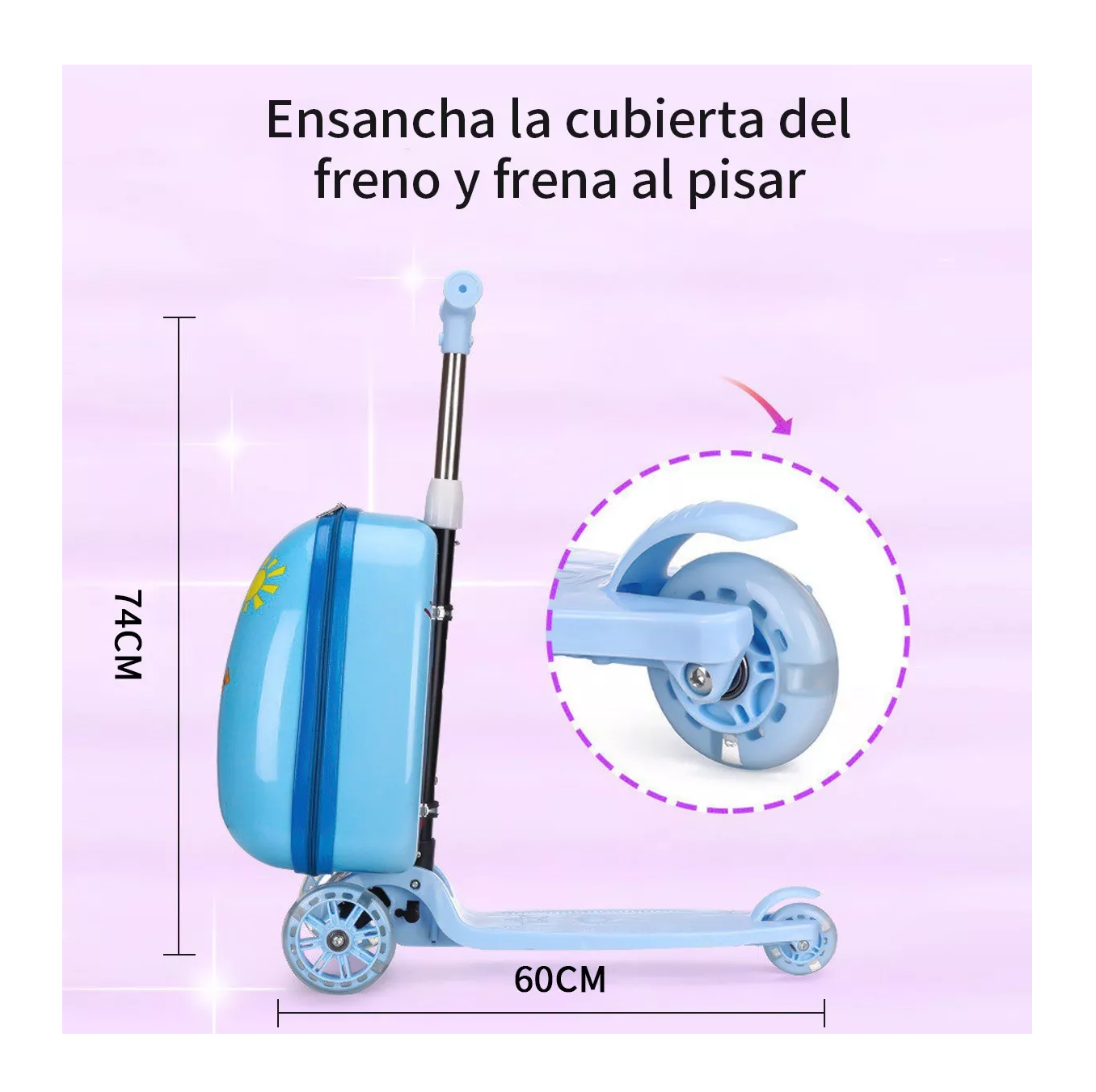 Foto 5 pulgar | Scooter Plegable para Niños con Mochila Frontal Azul