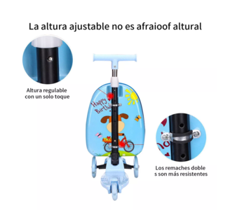 Foto 5 | Scooter Plegable para Niños con Mochila Frontal Azul