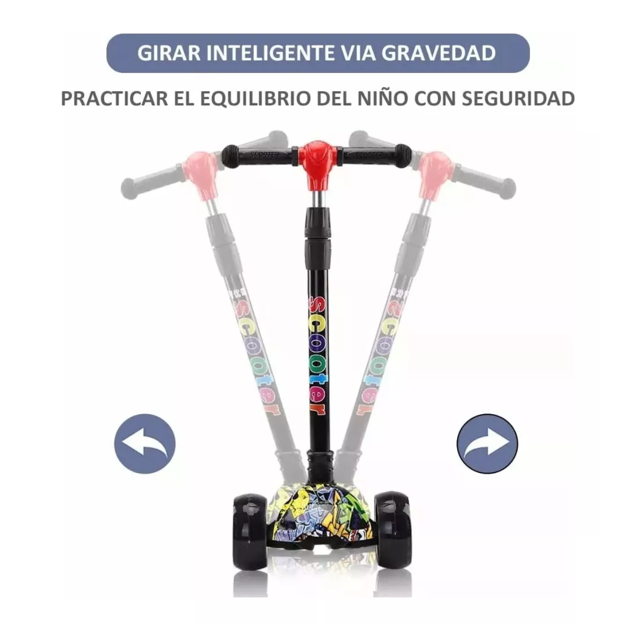 Foto 4 pulgar | Scooter Lab.G Multicolor con Luz Led y Altura Ajustable Plegable para Niño