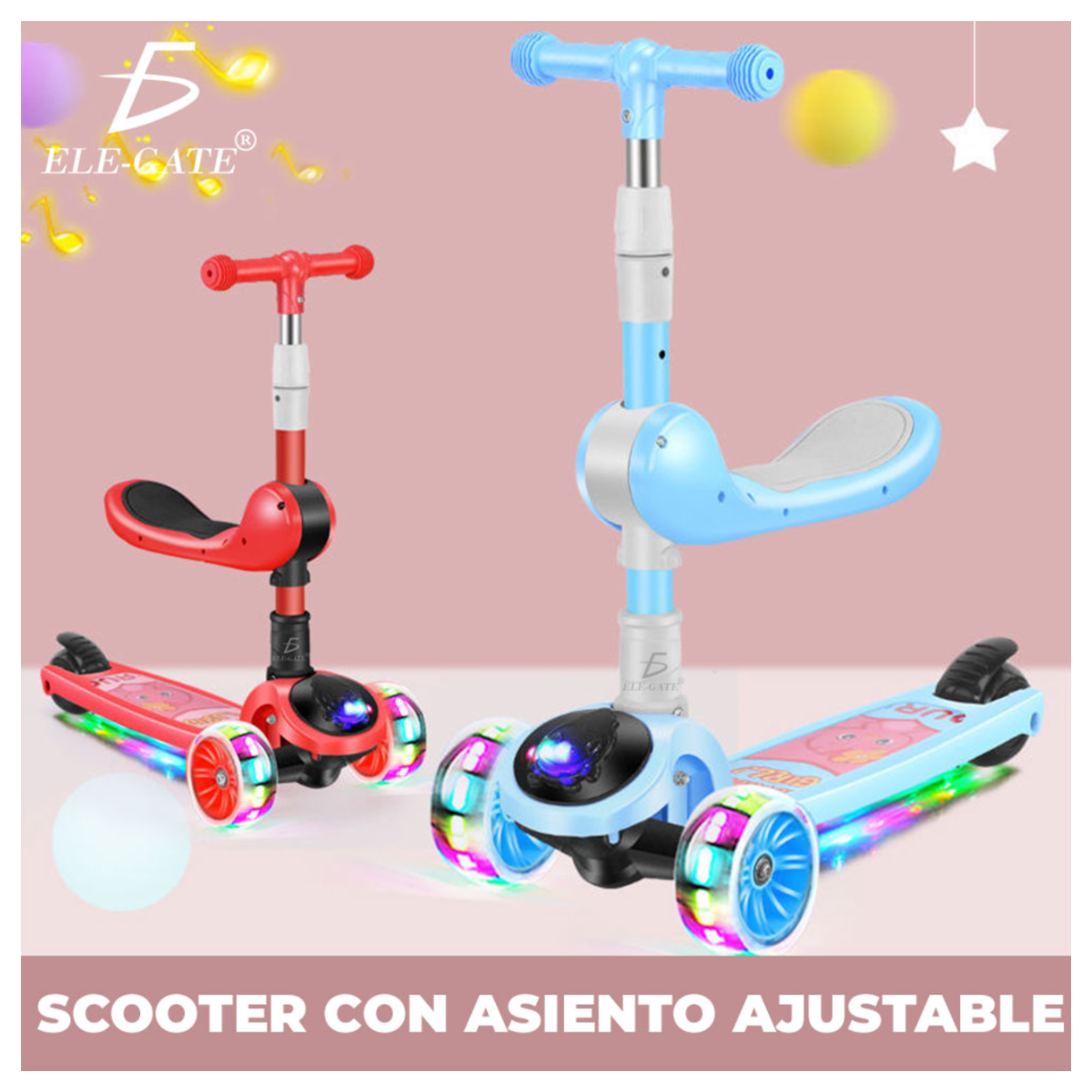 Foto 9 pulgar | Scooter Infantil Elegate Montable con Luces Led Azul