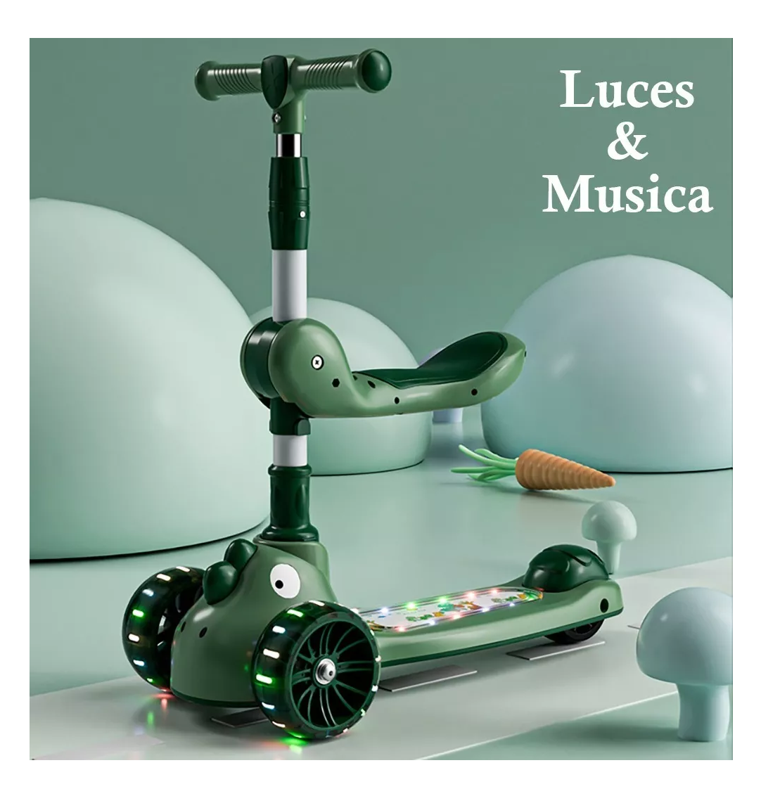 Foto 3 pulgar | Patin Diablo Scooter De Pie Luces Musica Para Niños, Verde