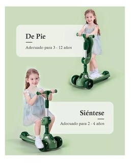 Foto 5 | Patin Diablo Scooter De Pie Luces Musica Para Niños, Verde