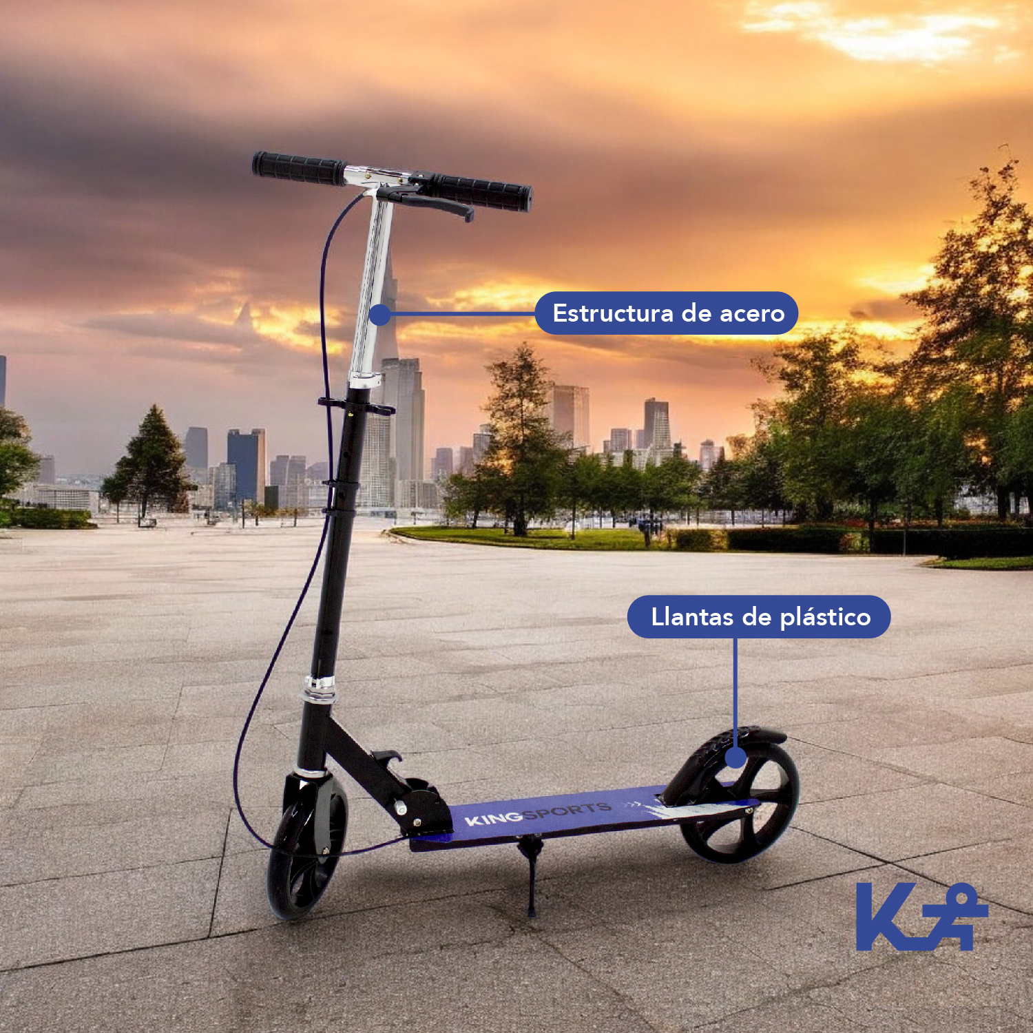 Foto 6 pulgar | Scooter KingSports Negro Ajustable