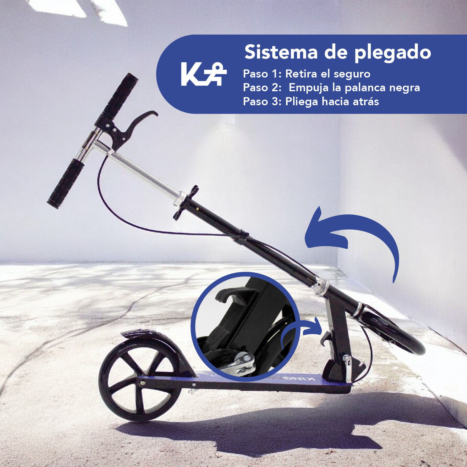 Foto 9 pulgar | Scooter KingSports Negro Ajustable