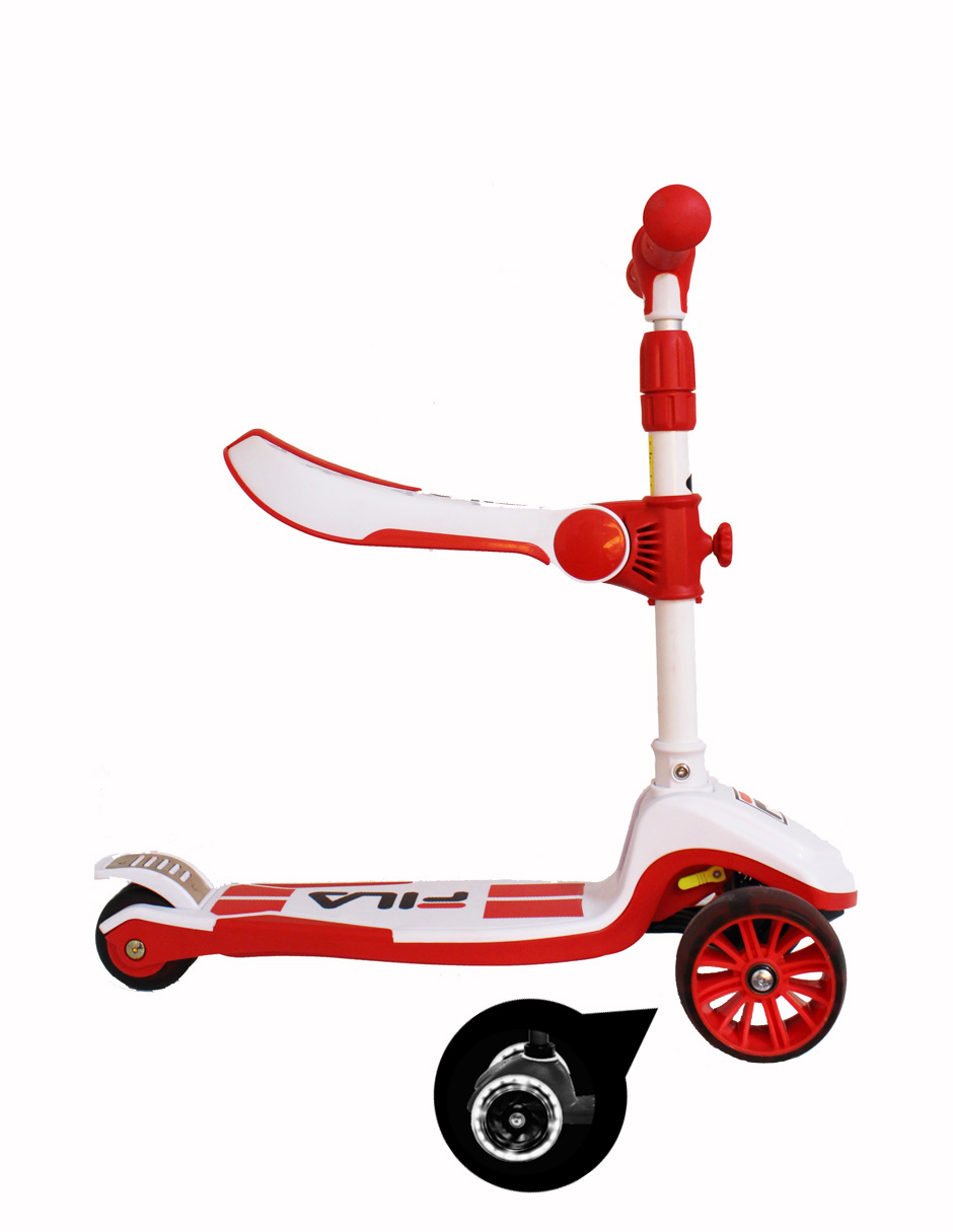 Foto 2 pulgar | Scooter Infantil Fila Rojo Llantas Led Con Asiento