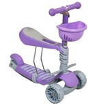 Scooter Guevara Sports Patín 3 En 1 Para Niños Color Morado Ruedas Con Luces Led