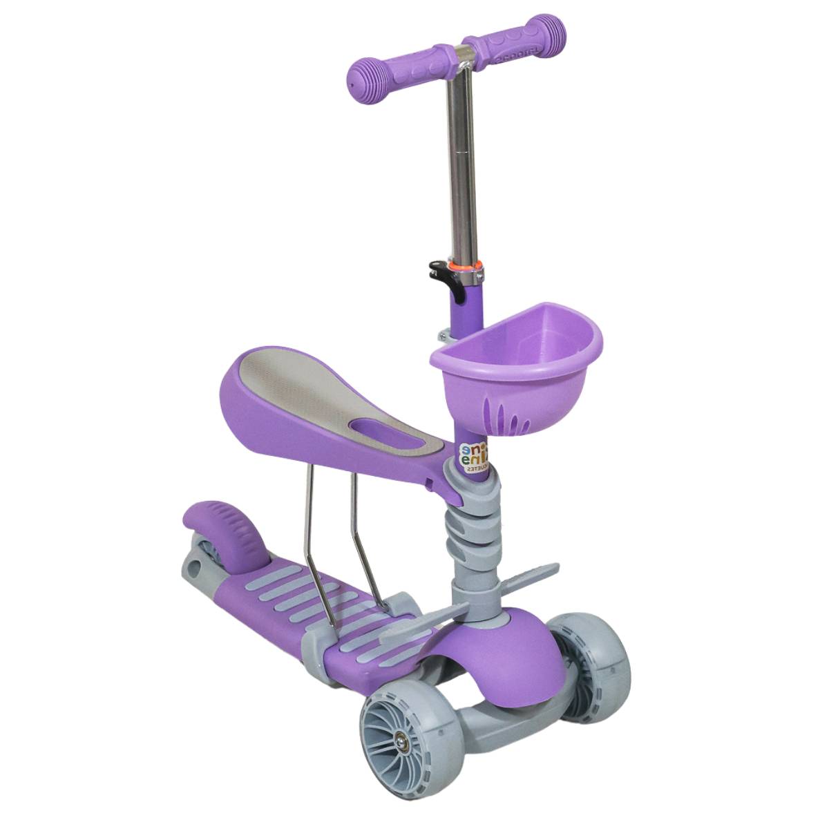Foto 3 pulgar | Scooter Guevara Sports Patín 3 En 1 Para Niños Color Morado Ruedas Con Luces Led