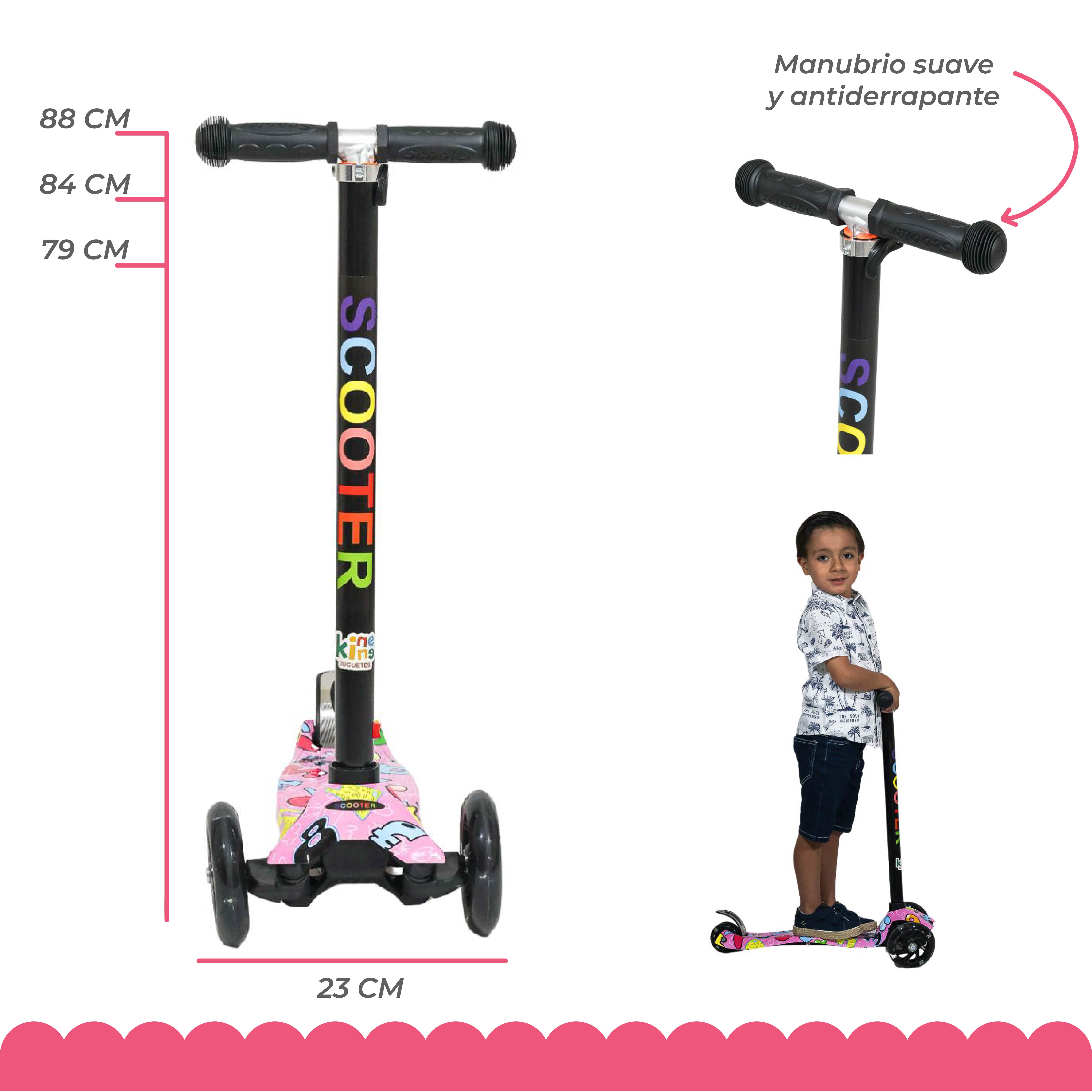 Foto 4 | Scooter Grafiti Guevara Sports Negro Desmontable con Luces Led Rodilleras y Coderas Portátil