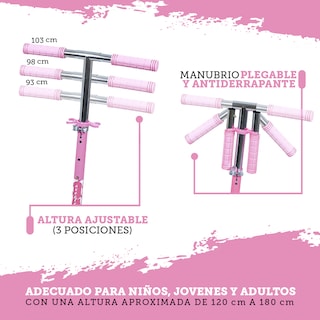 Foto 6 | Scooter Plegable GuevaraSports Rosa Patín Portátil